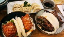 The Hidden Well Tunbridge Wells menu, Asian food such as bao buns, gyozas, prawn toast and wontons.