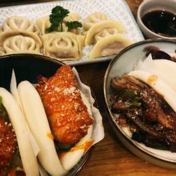 The Hidden Well Tunbridge Wells menu, Asian food such as bao buns, gyozas, prawn toast and wontons.
